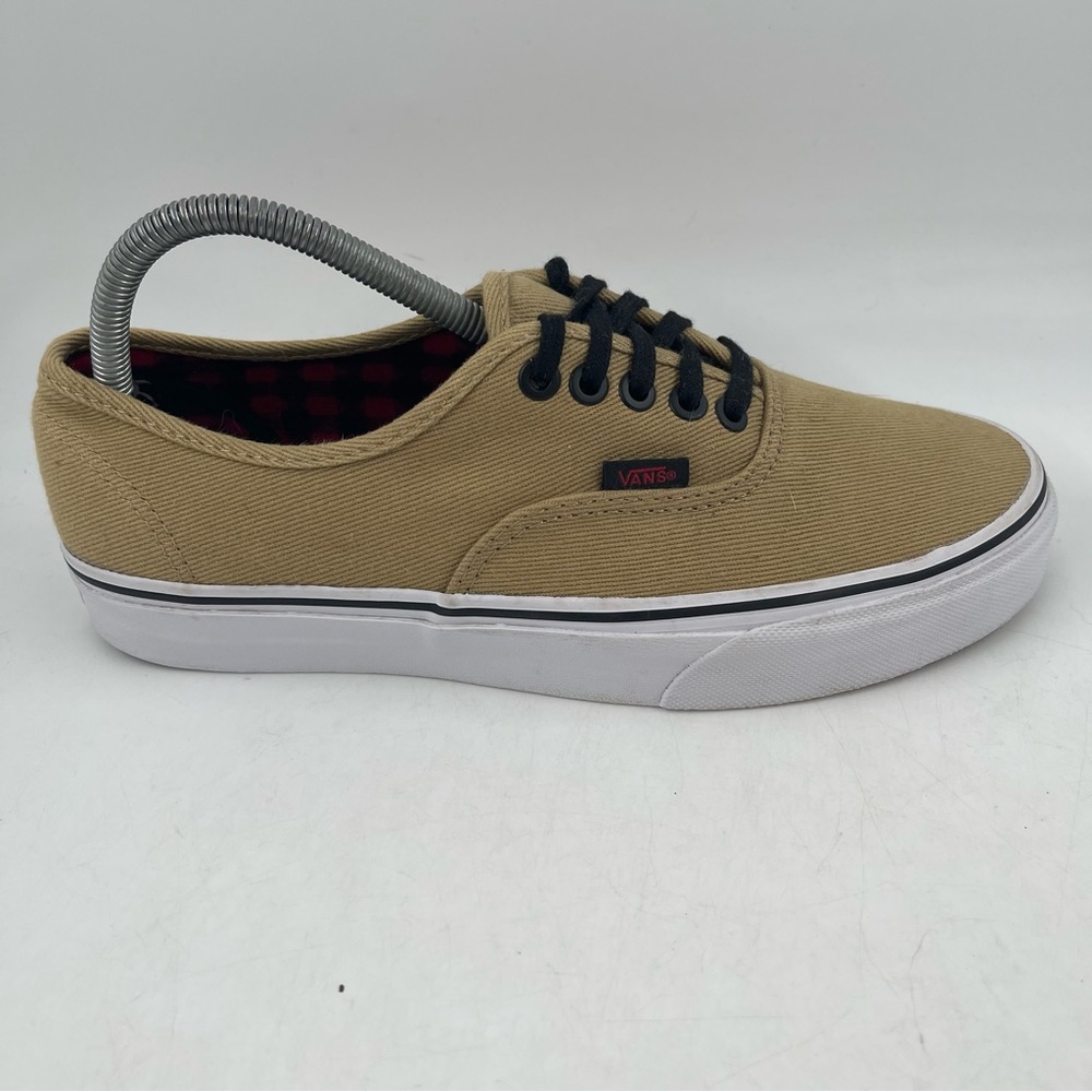 👞Vans Unisex Off the Wall Tan w/ Black Red Lumberjack Interior Shoe - W/10-M/8.5